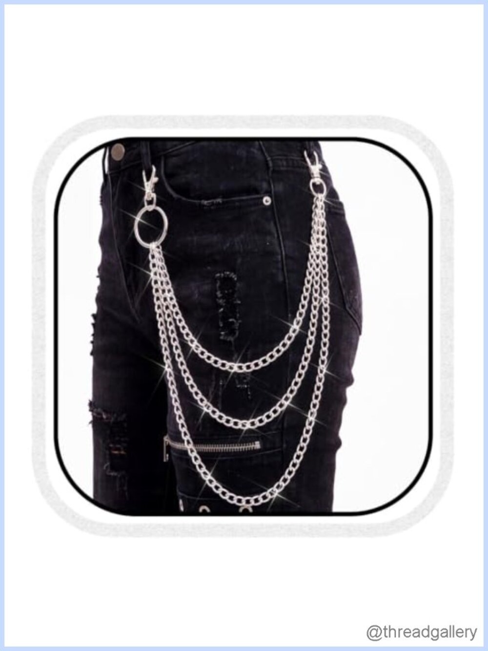 Goth Punk Layered Wallet Chain Alloy Belt for Women